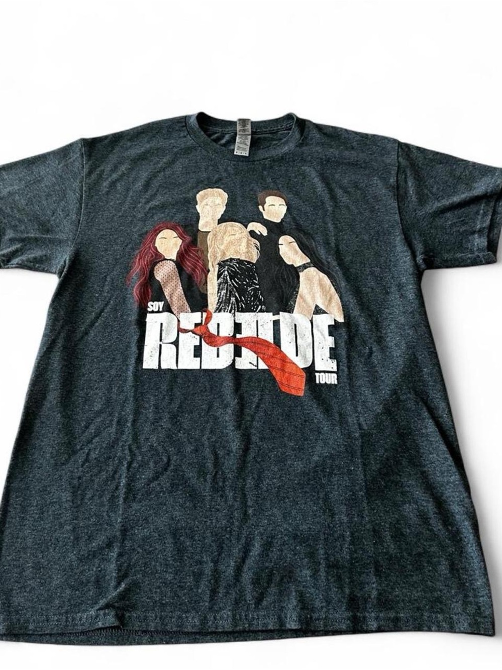 Gildan Heather Black Rebelde Tour Graphic Tee with Red Accent